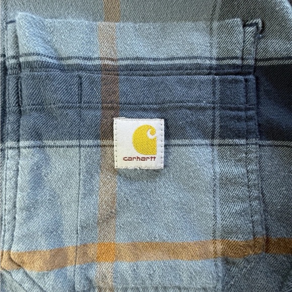 NFS- Sold Carhartt Rugged Flex Plaid Flannel Shirt Jacket Blue Mens 2XL - Picture 4 of 10